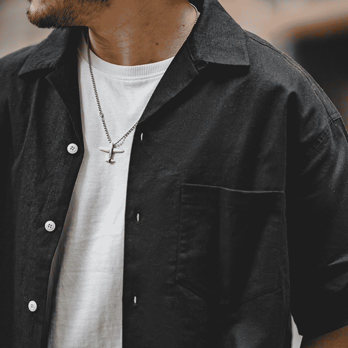Cuban Collar Crescent Love Studios Flannel