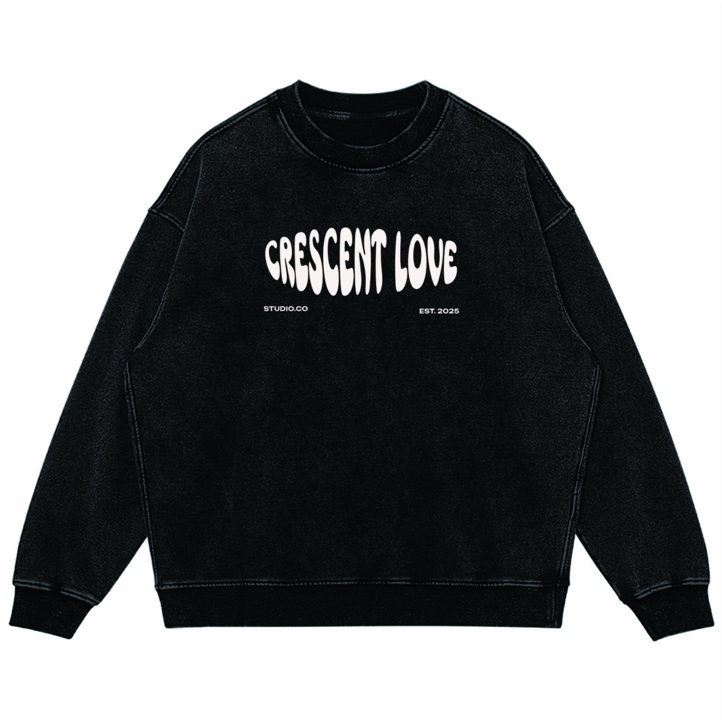 Crescent Love Drop Shoulder Crewneck