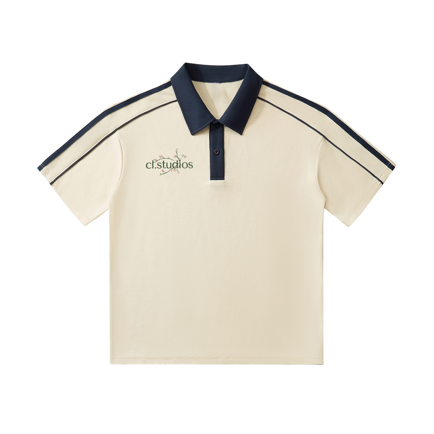 Contrast Collar Short-Sleeve Polo Shirt