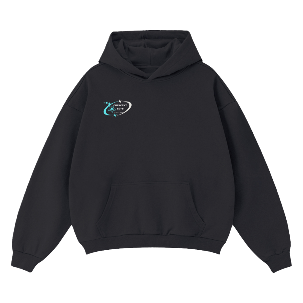 Crescent Love Drop Shoulder Hoodie
