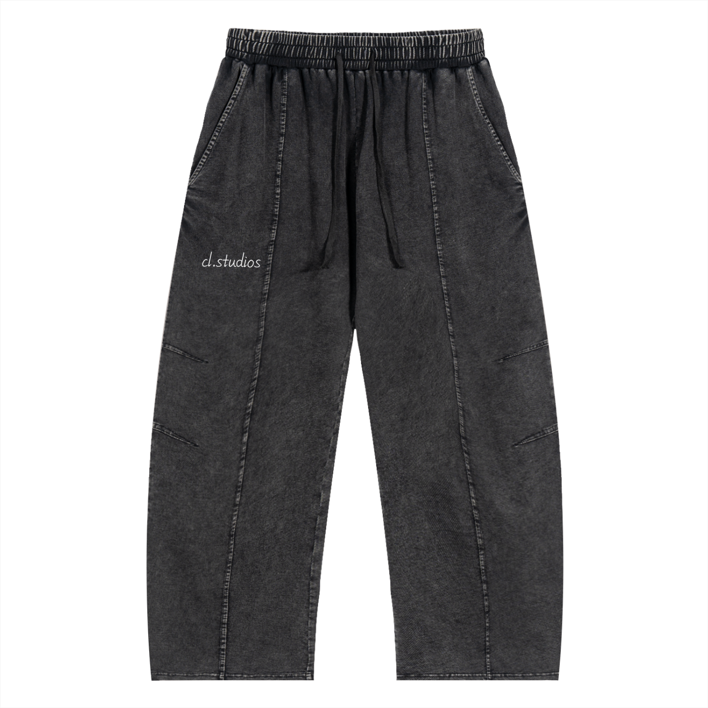 Snow Wash Drawstring Cotton Pants